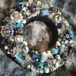 Handmade bejeweled letter O